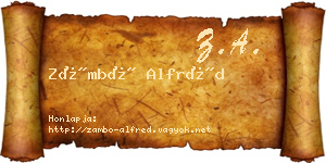 Zámbó Alfréd névjegykártya